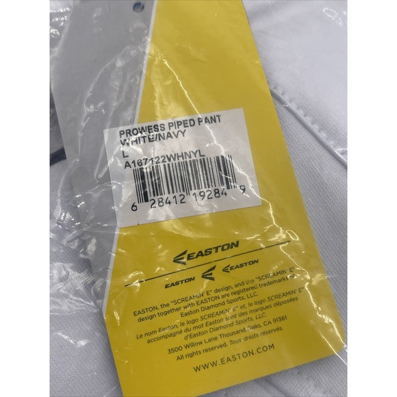 Easton Prowess Piped Softball Baseball Pants White Navy Womens Size L - Picture 5 of 12